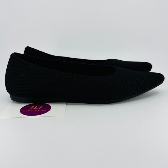 Vivaia Women's Pointed Toe Ballet Flats Aria 5° Black Womens Size 38 or US 7-7.5 - Picture 1 of 11